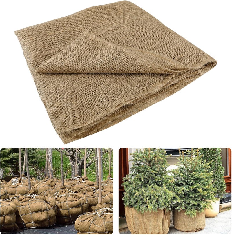 ANPHSIN 15ftx40in Natural Burlap Plant Covers Freeze Protection - Winter Frost Blankets Cloth Fabric Roll for Outdoor Bushes Trees Potted Plants Cold Weather - Image 1